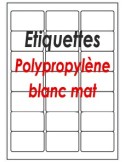 Etiquettes adhésives polypropylène blanc mat