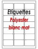 Etiquettes adhésives polyester blanc mat
