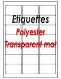 Etiquettes adhésives polyester transparent mat