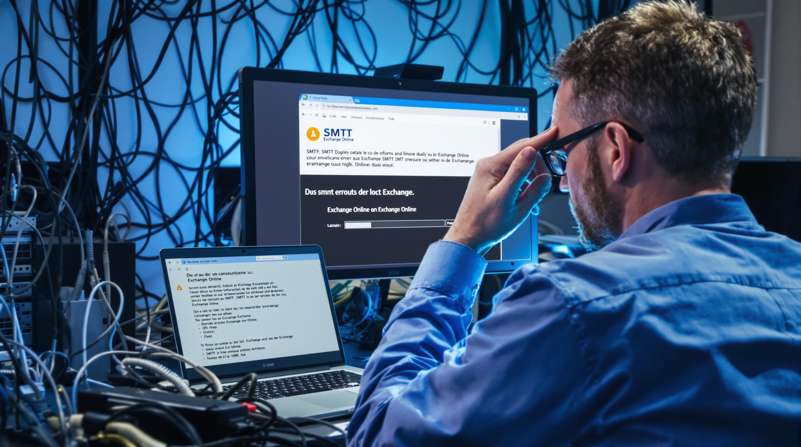 Administrateur IT configurant SMTP sur Exchange Online