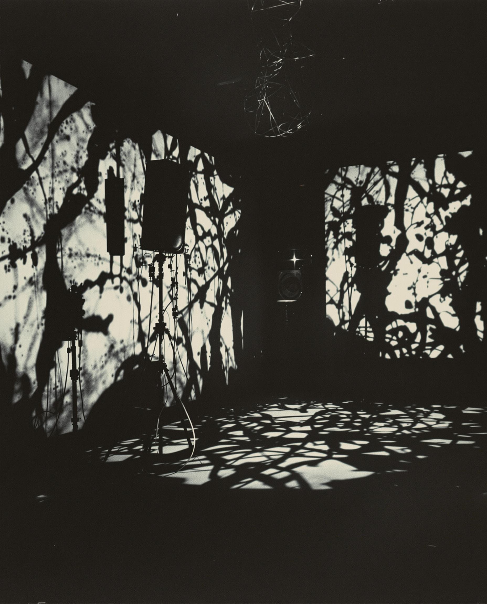 Archive vintage installation artistique sonore lumineuse années 70