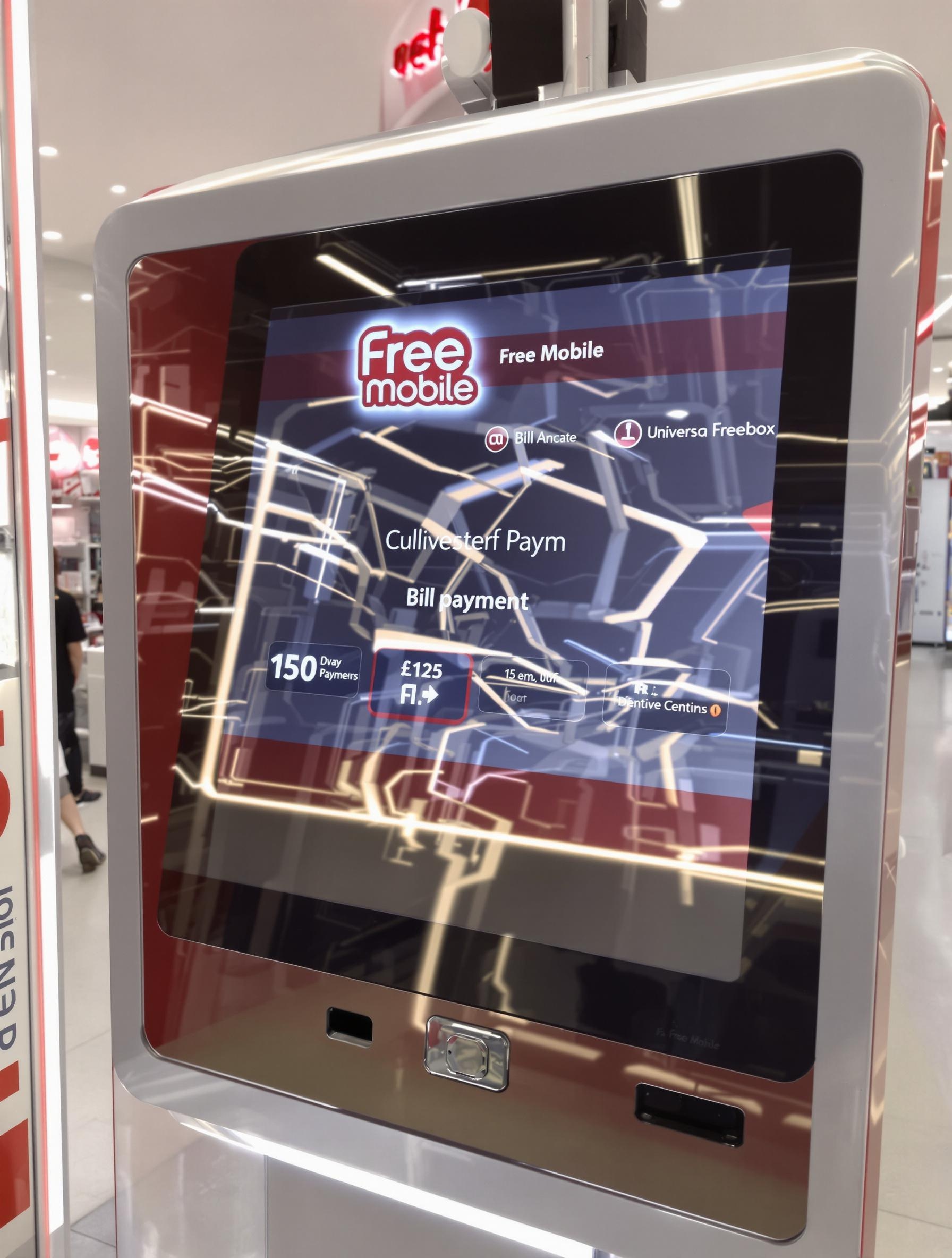 Borne de paiement Free Mobile dans une boutique Univers Freebox