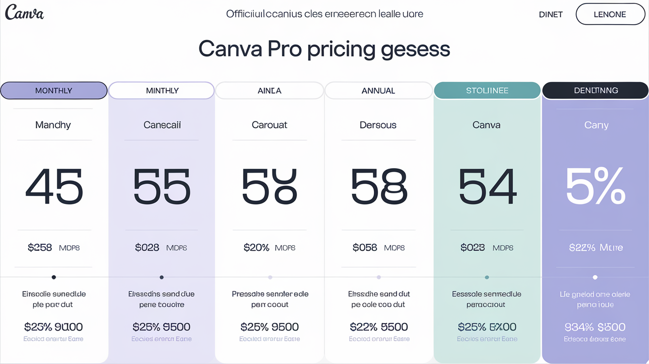 Grille tarifaire Canva Pro pour 1 à 5 utilisateurs