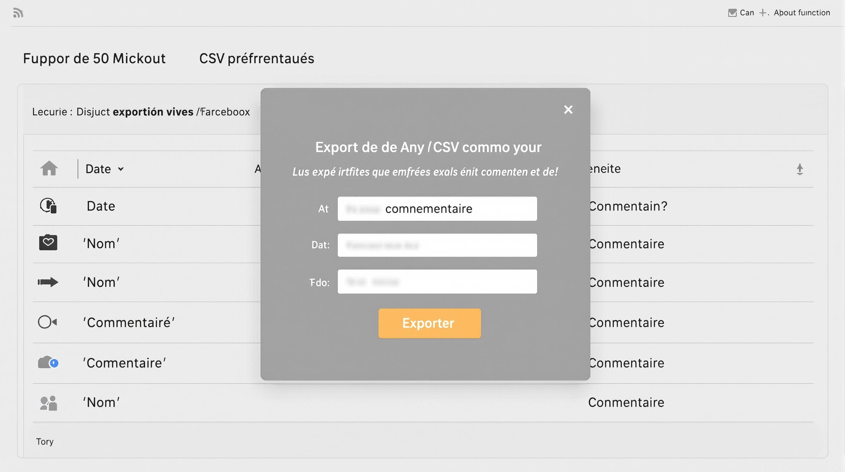 Exemple d'export des participants pour un tirage au sort Facebook