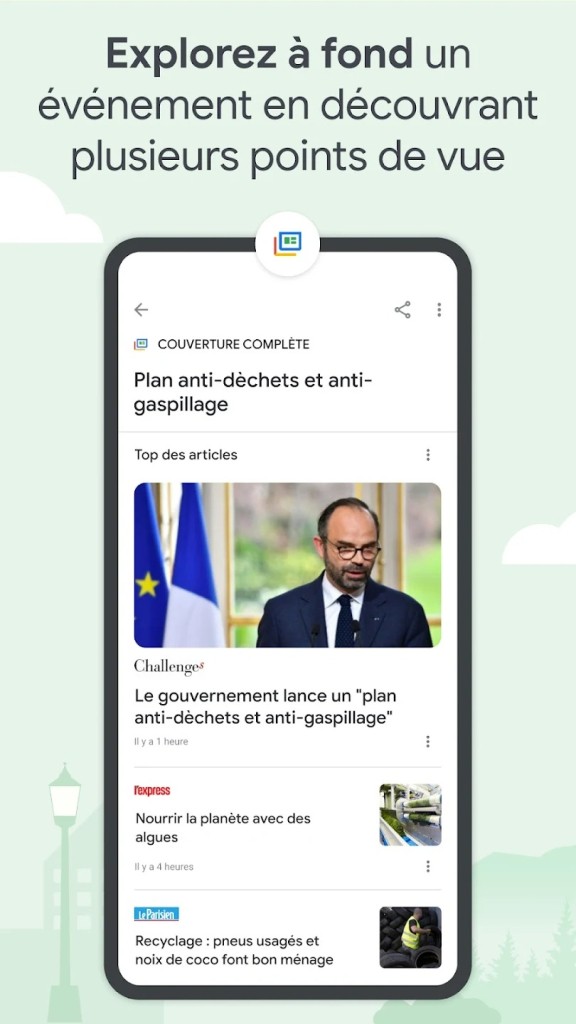Section sources masquées dans Favoris sur Google Actualités