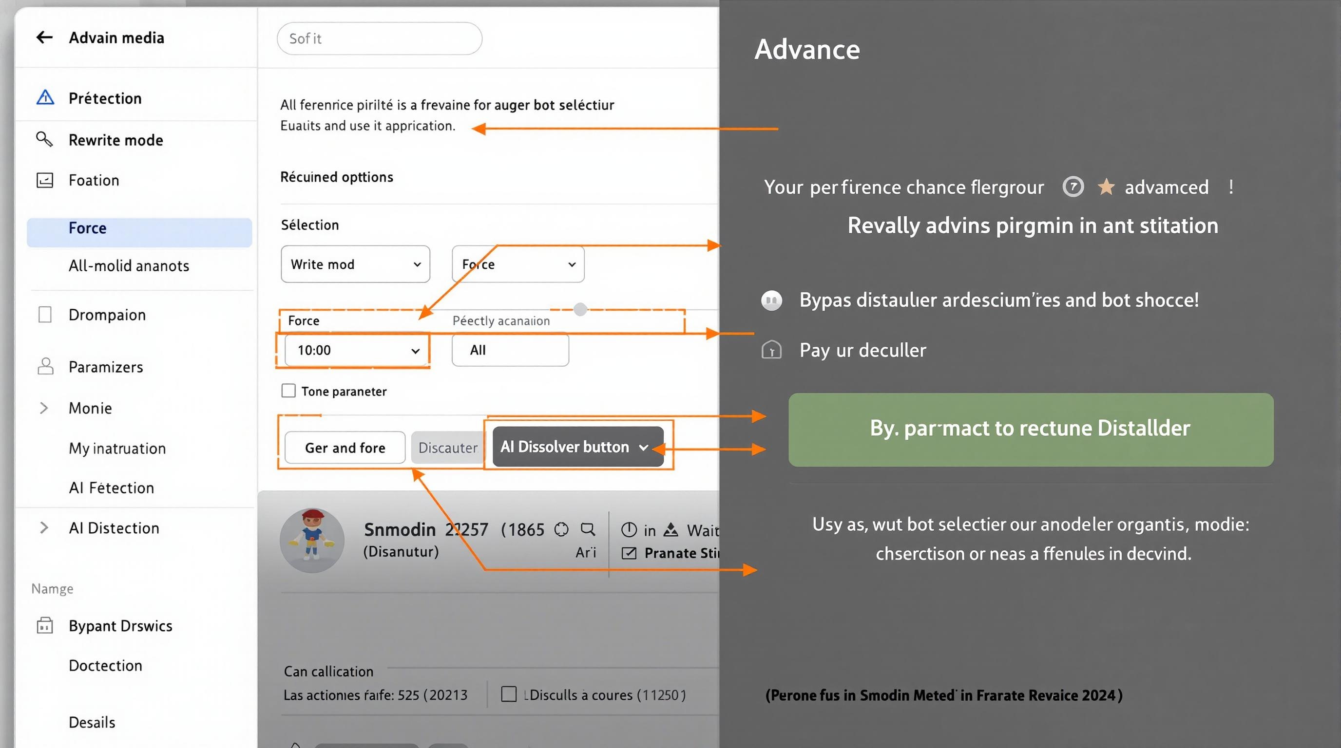 Capture d’écran de l’interface avancée de Smodin avec des options stylistiques