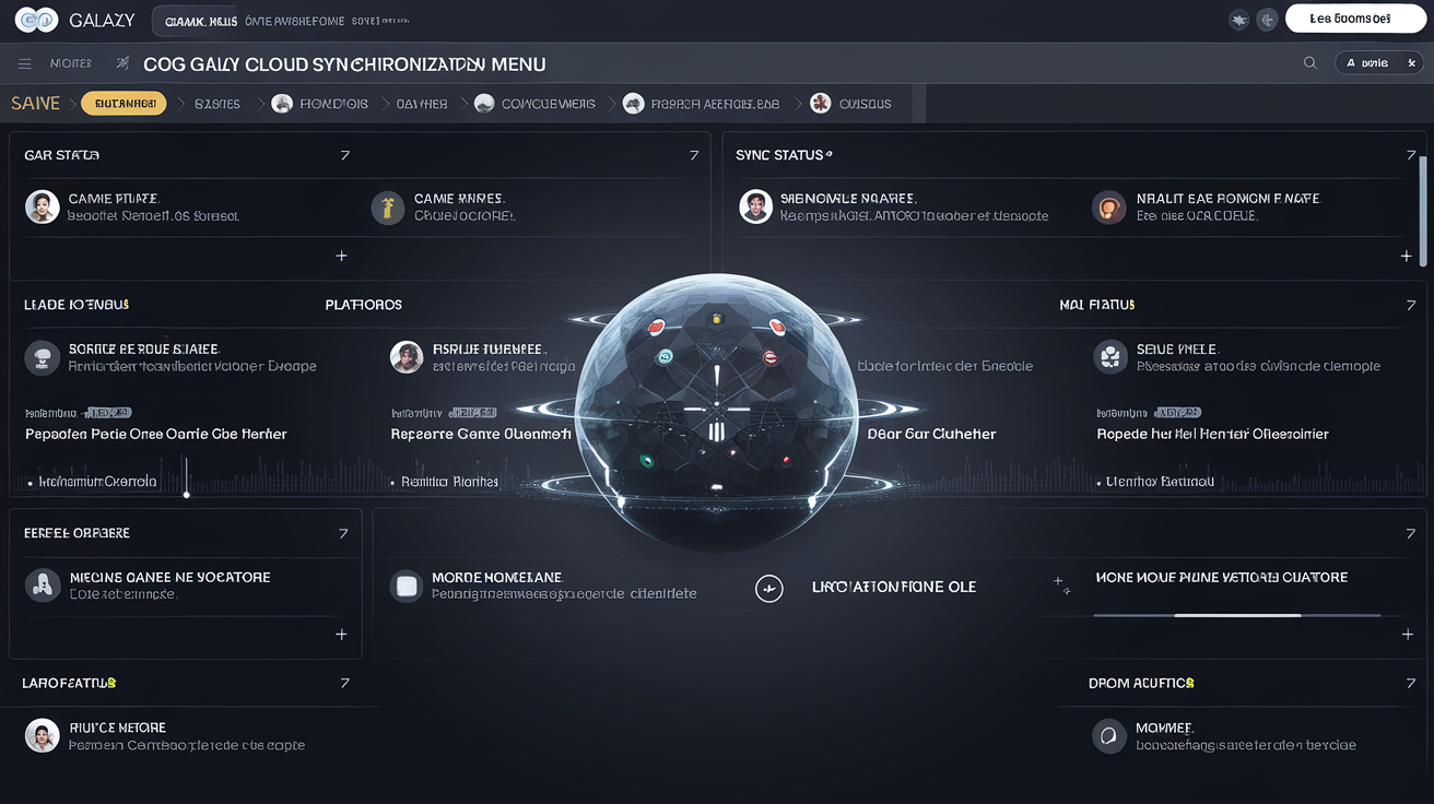 Interface GOG Galaxy montrant le menu de synchronisation cloud