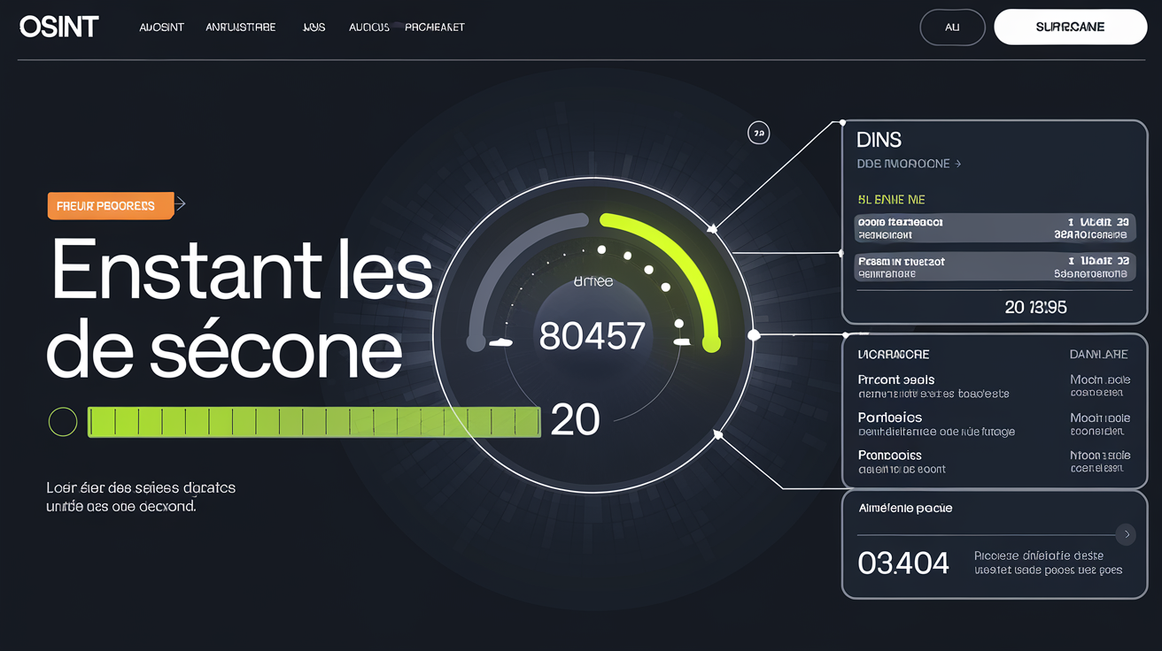 Capture d'écran montrant la rapidité des requêtes sur OSINT Industries