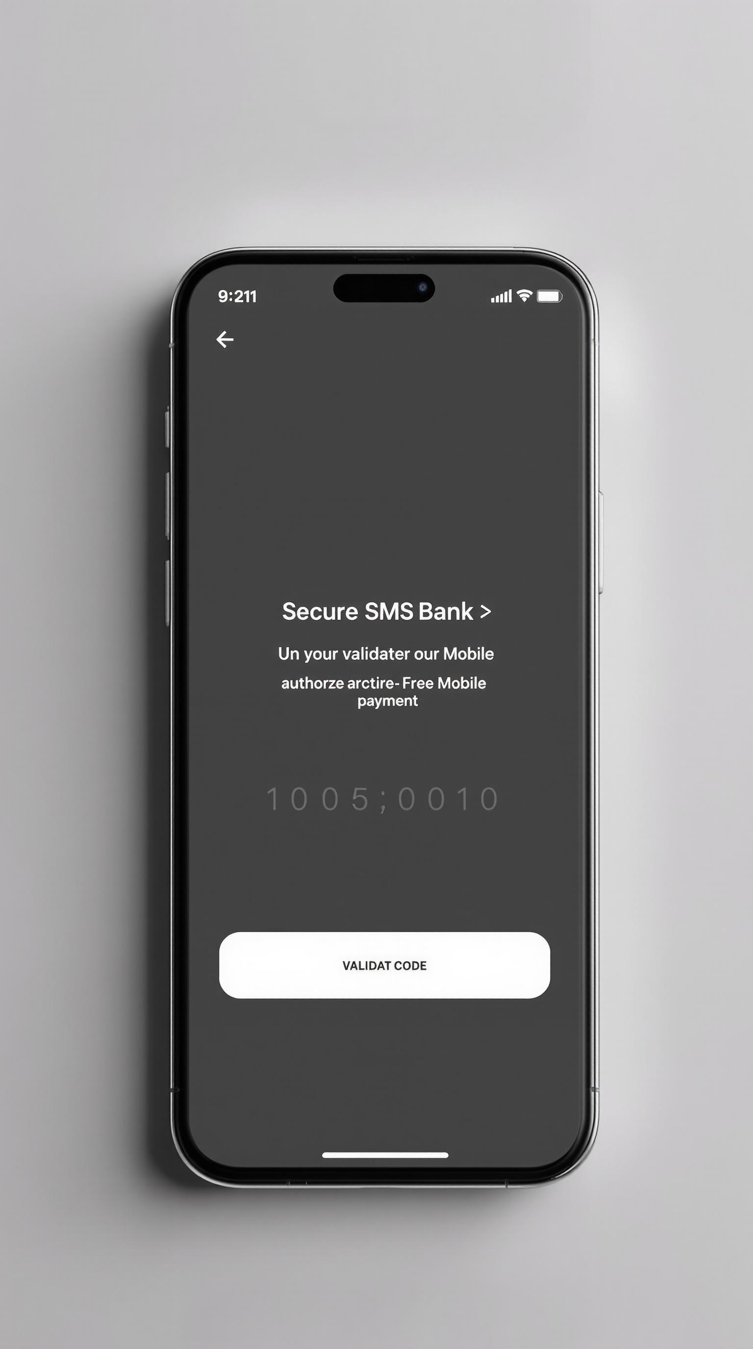 SMS 3D Secure validant un paiement Free Mobile