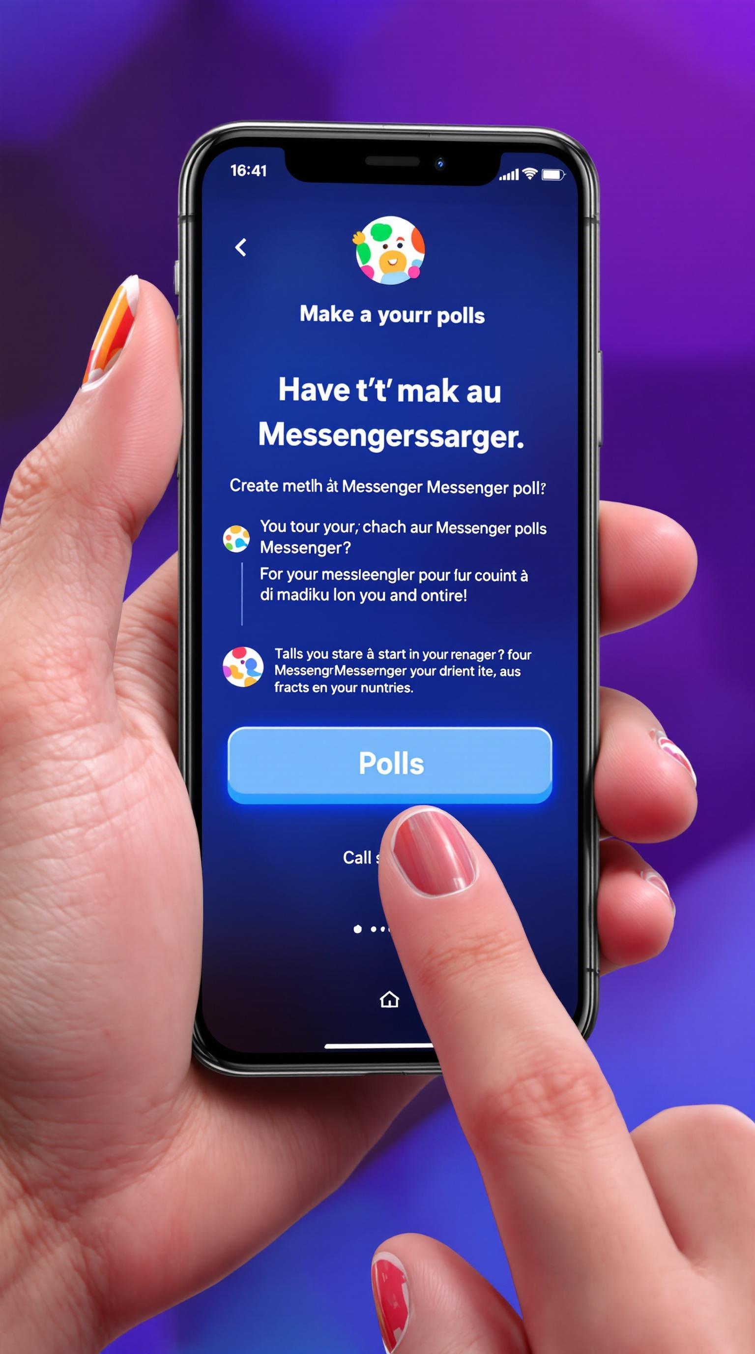 Créer un sondage Messenger mobile interface étape clic icône sondage