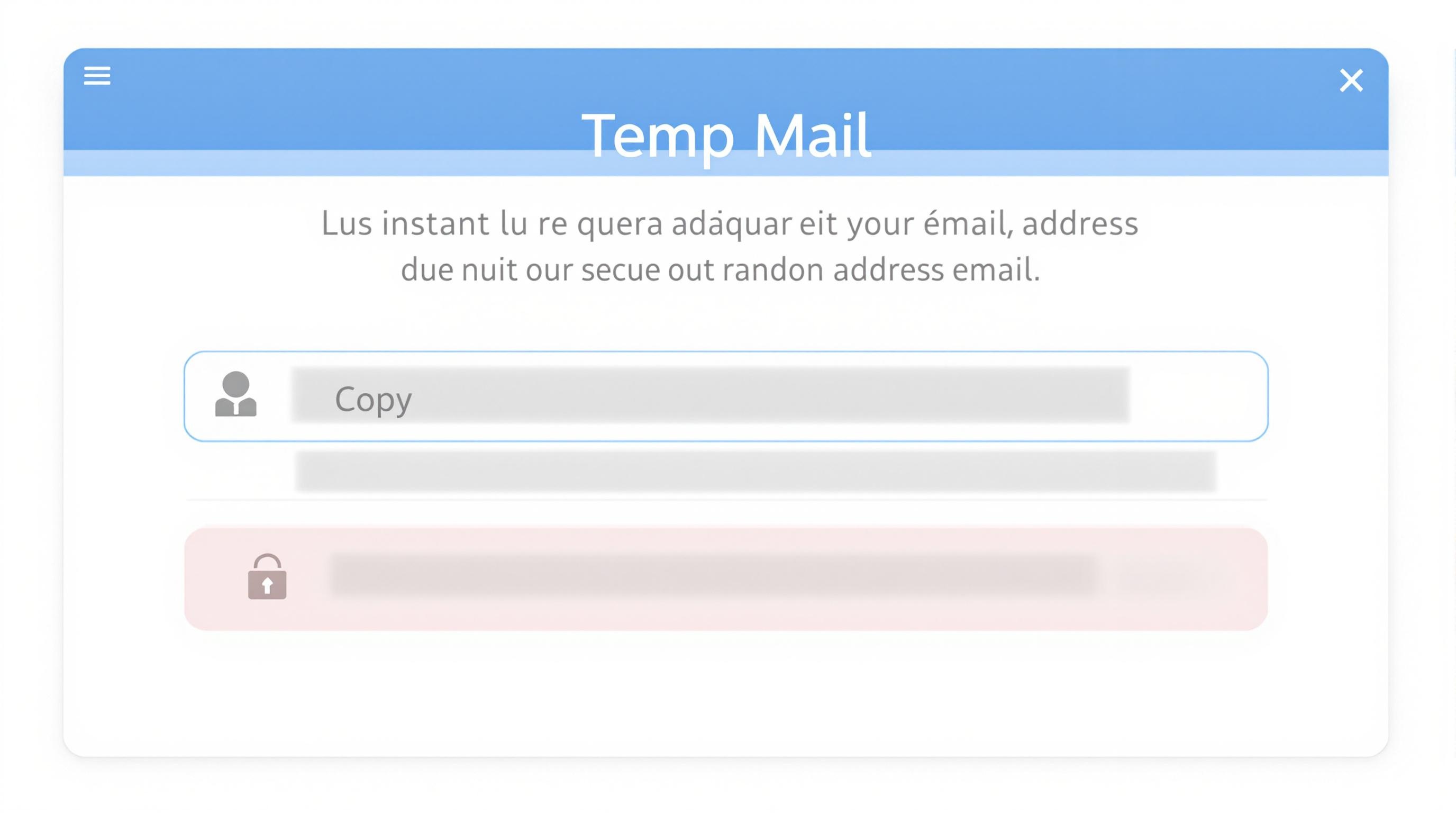 Capture d'écran montrant la génération instantanée d'une adresse email aléatoire avec Temp Mail