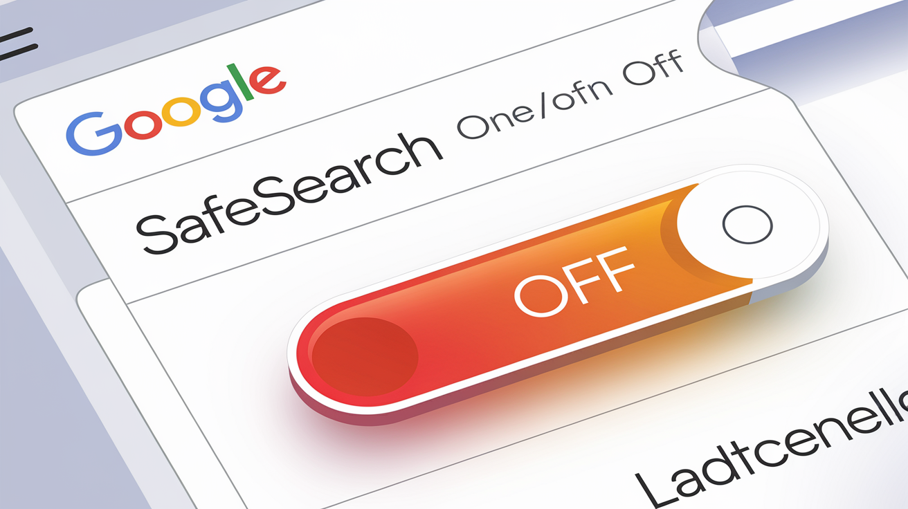 Bouton SafeSearch désactivé dans paramètres de recherche Google
