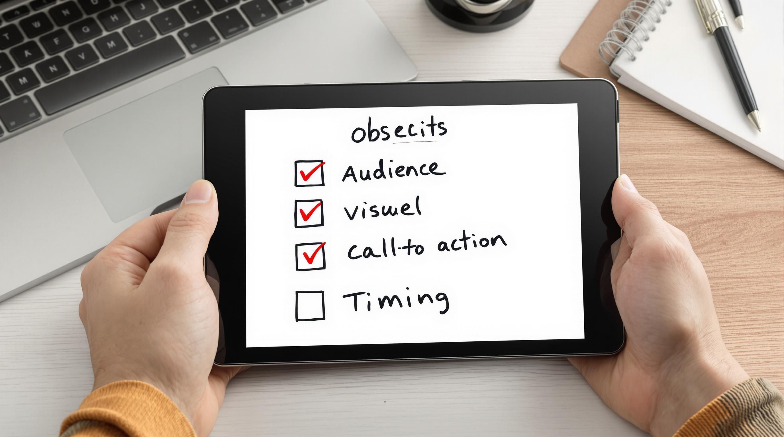 Checklist manuscrite pour préparer une story Instagram