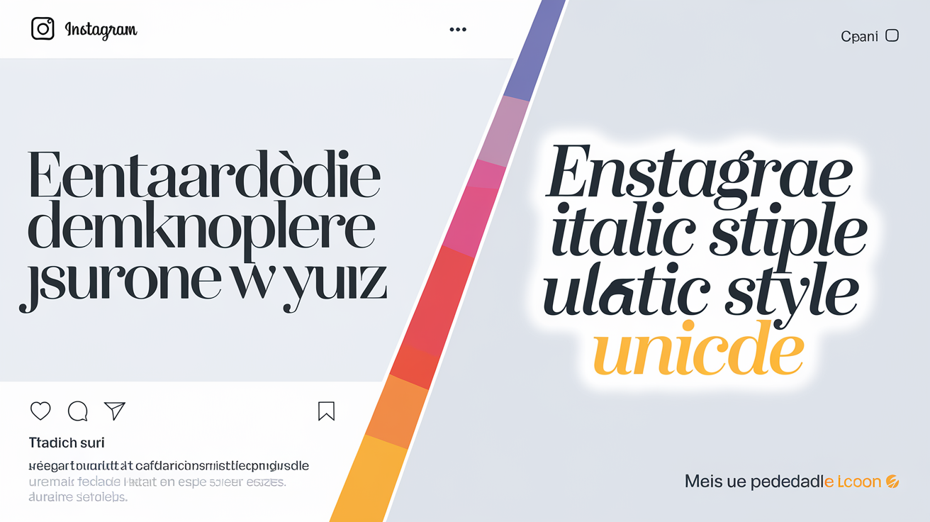 Comparatif visuel entre un texte de bio standard et une version italique grâce à Unicode