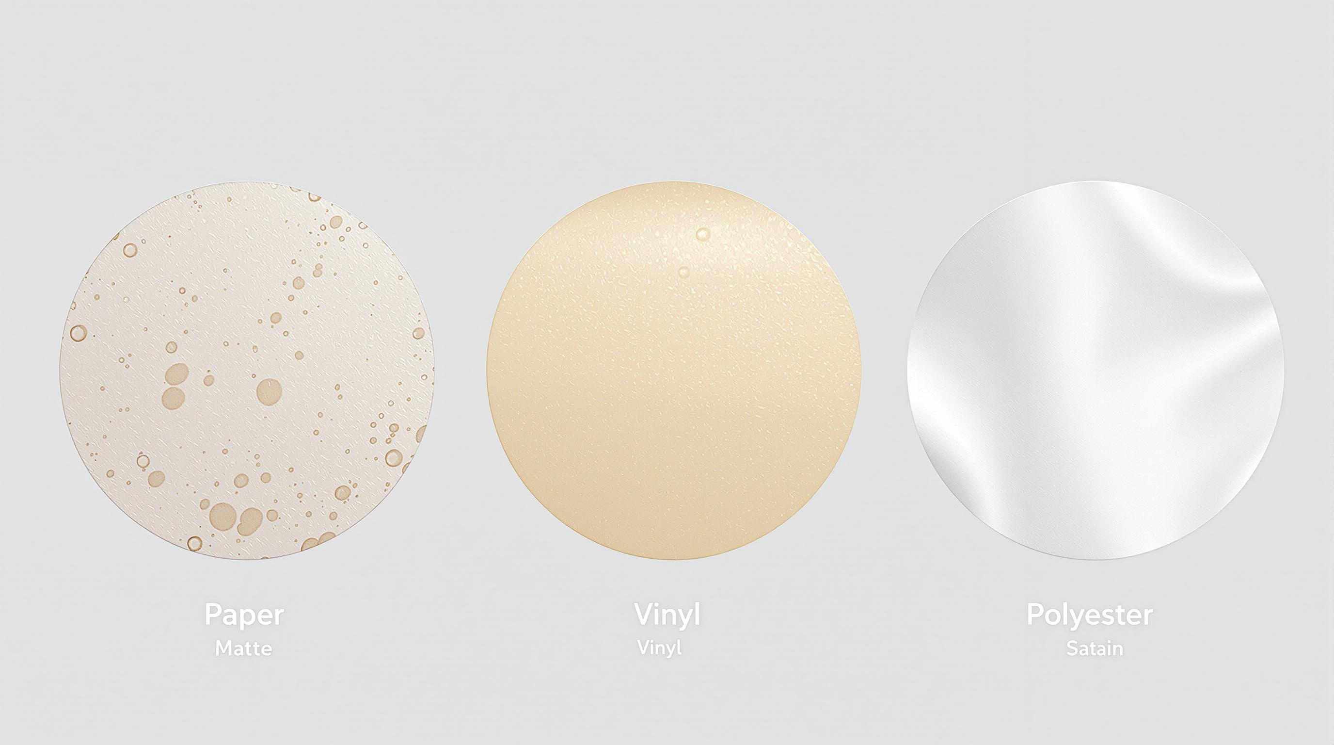 Comparaison des matériaux pour étiquettes rondes : papier, vinyle, polyester