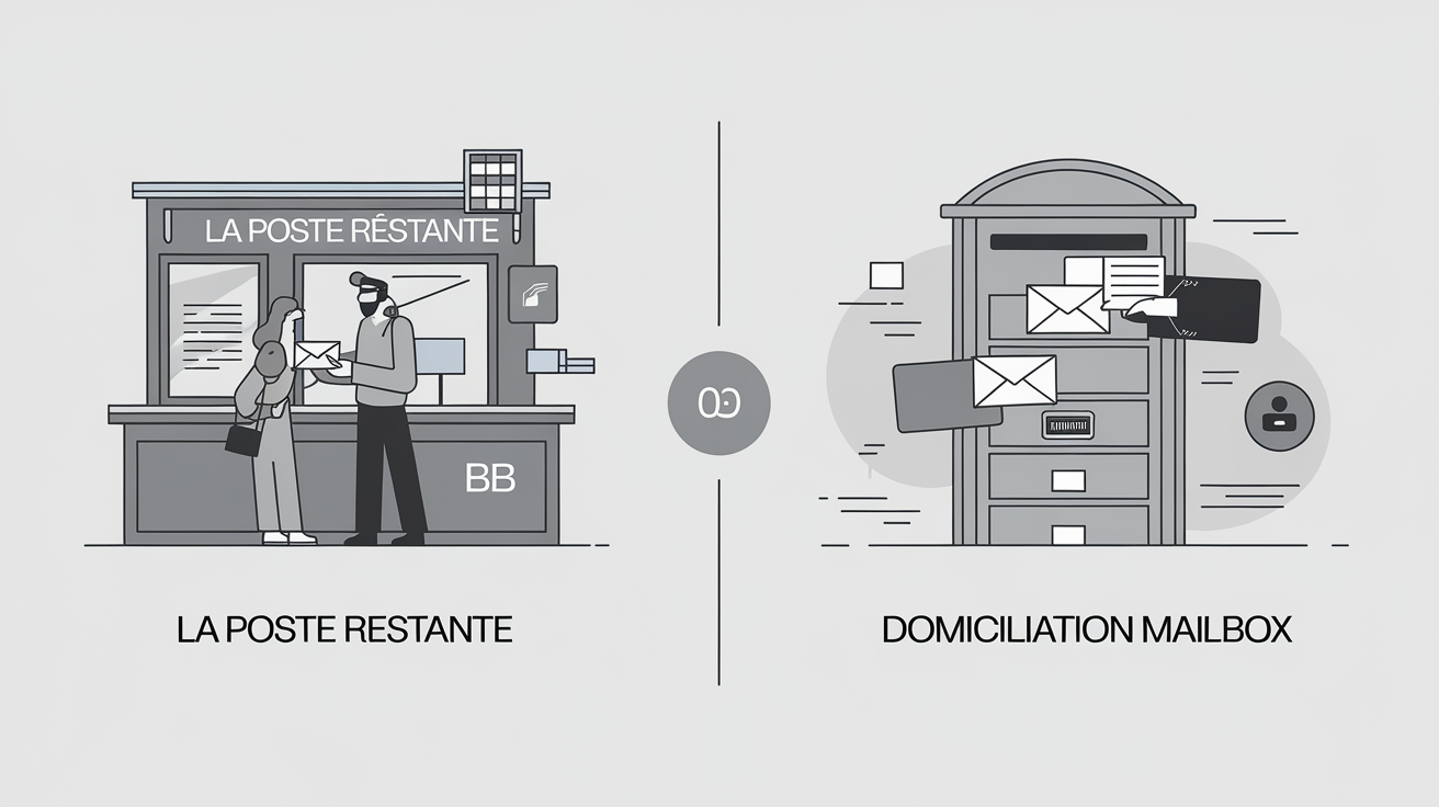 Comparaison La Poste restante vs boîte de domiciliation