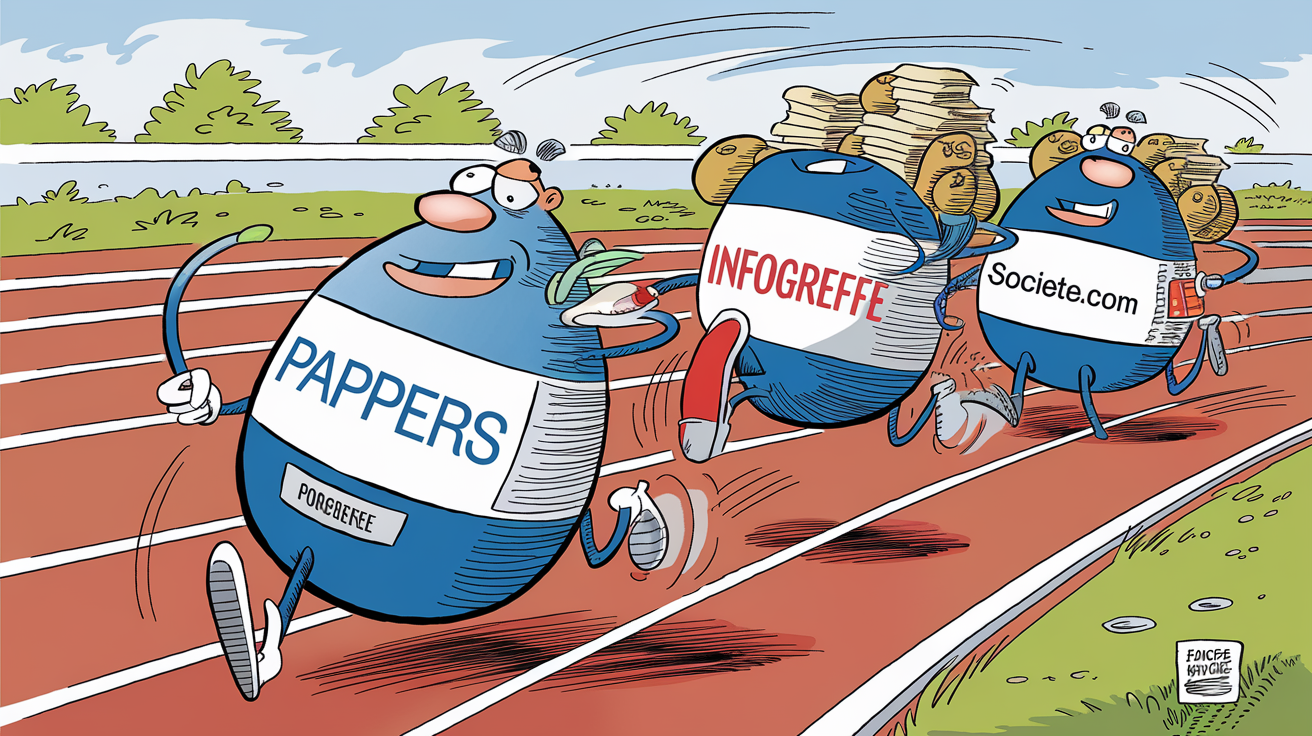 Course entre annuaires entreprise : Pappers, Societe.com, Infogreffe