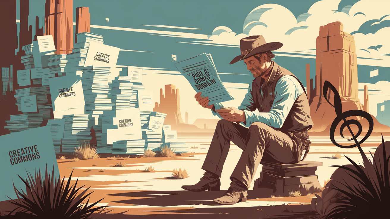 Illustration far-west domaine public versus creative commons