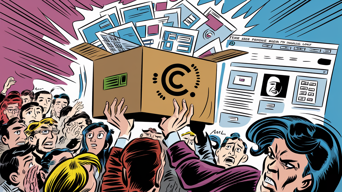 Créateur verrouillant ses œuvres Creative Commons face au public.