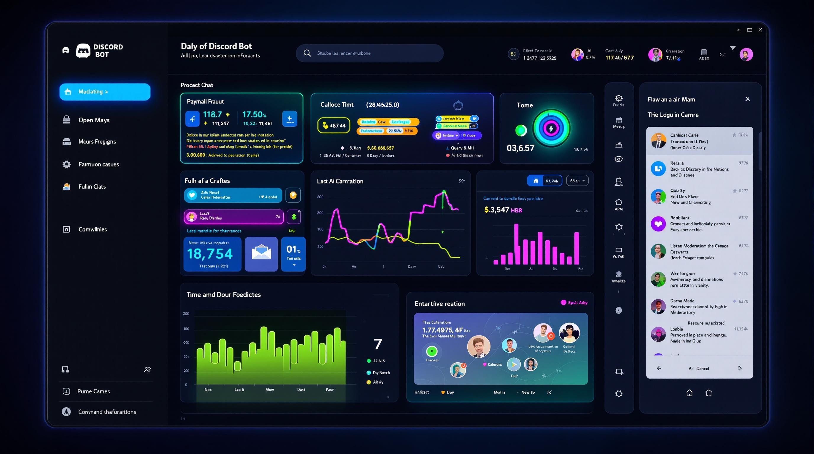 Dashboard MEE6 avec modules de modération et d’IA