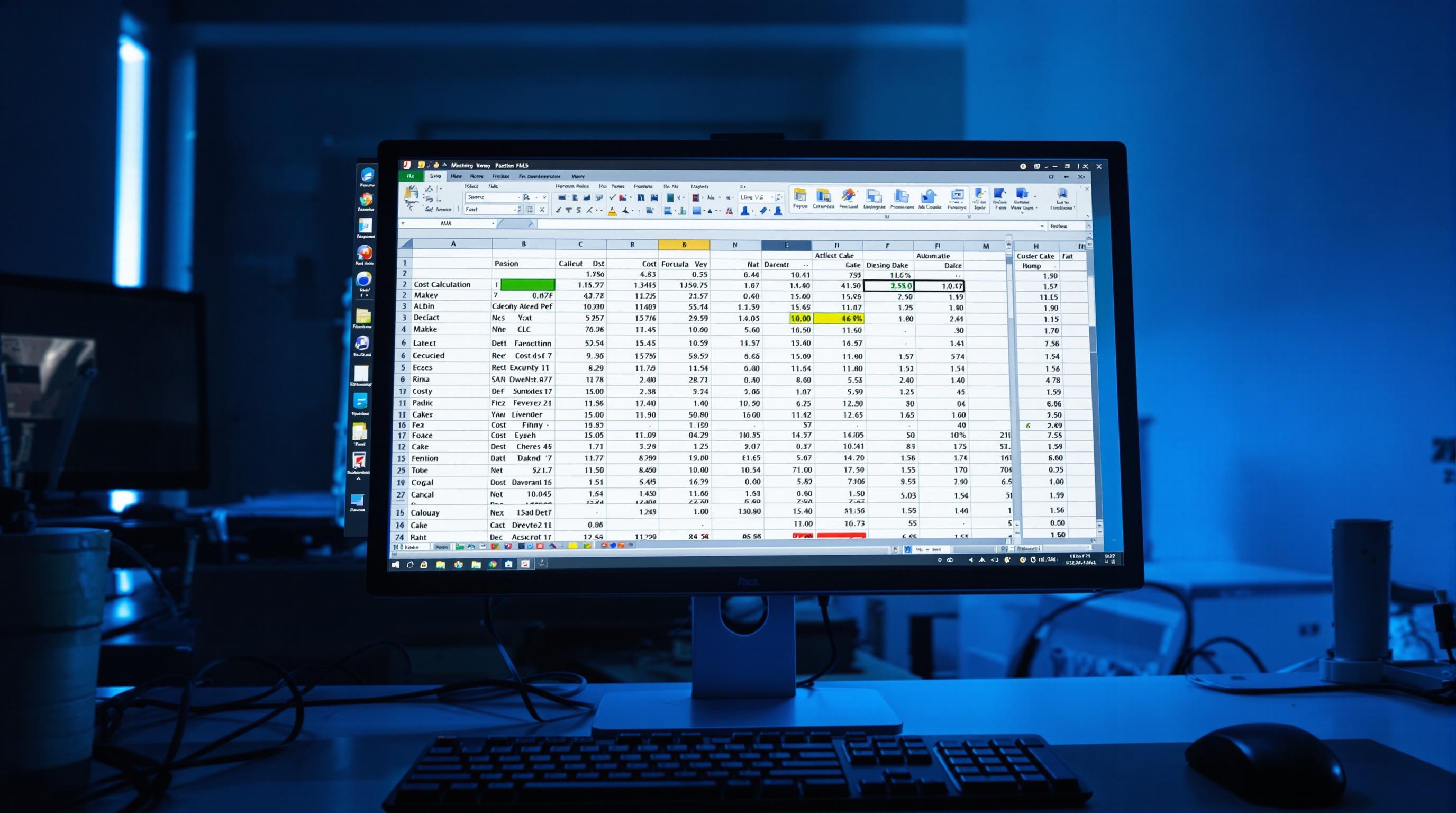 Tableur Excel pour calcul des coûts en pâtisserie