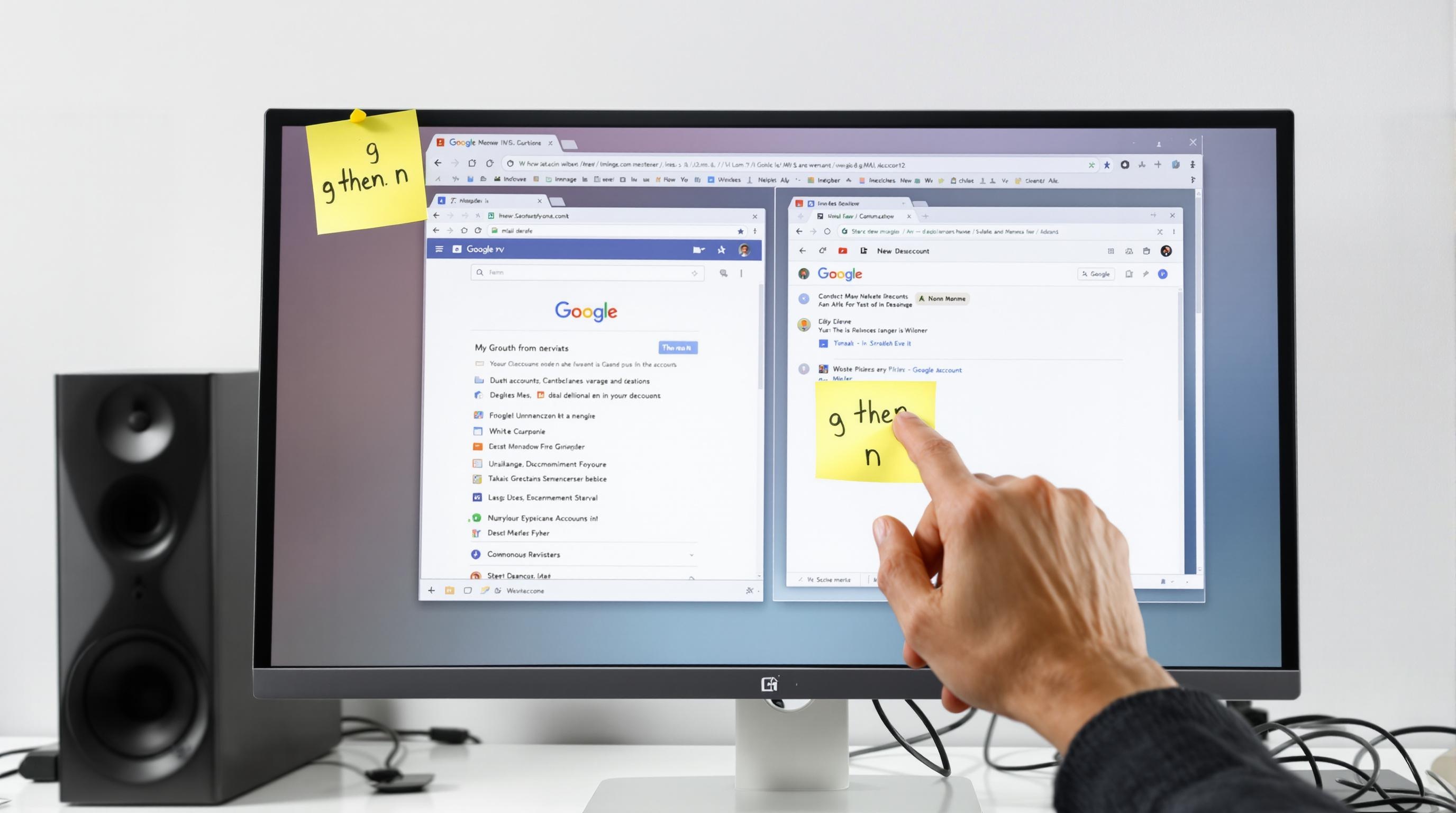 Bascule rapide entre deux comptes Gmail via menu avatar et raccourci g n.