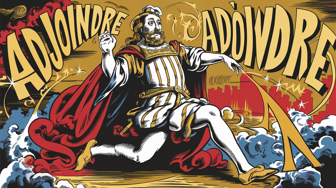 Illustration d’un empereur symbolisant la puissance du verbe adjoindre