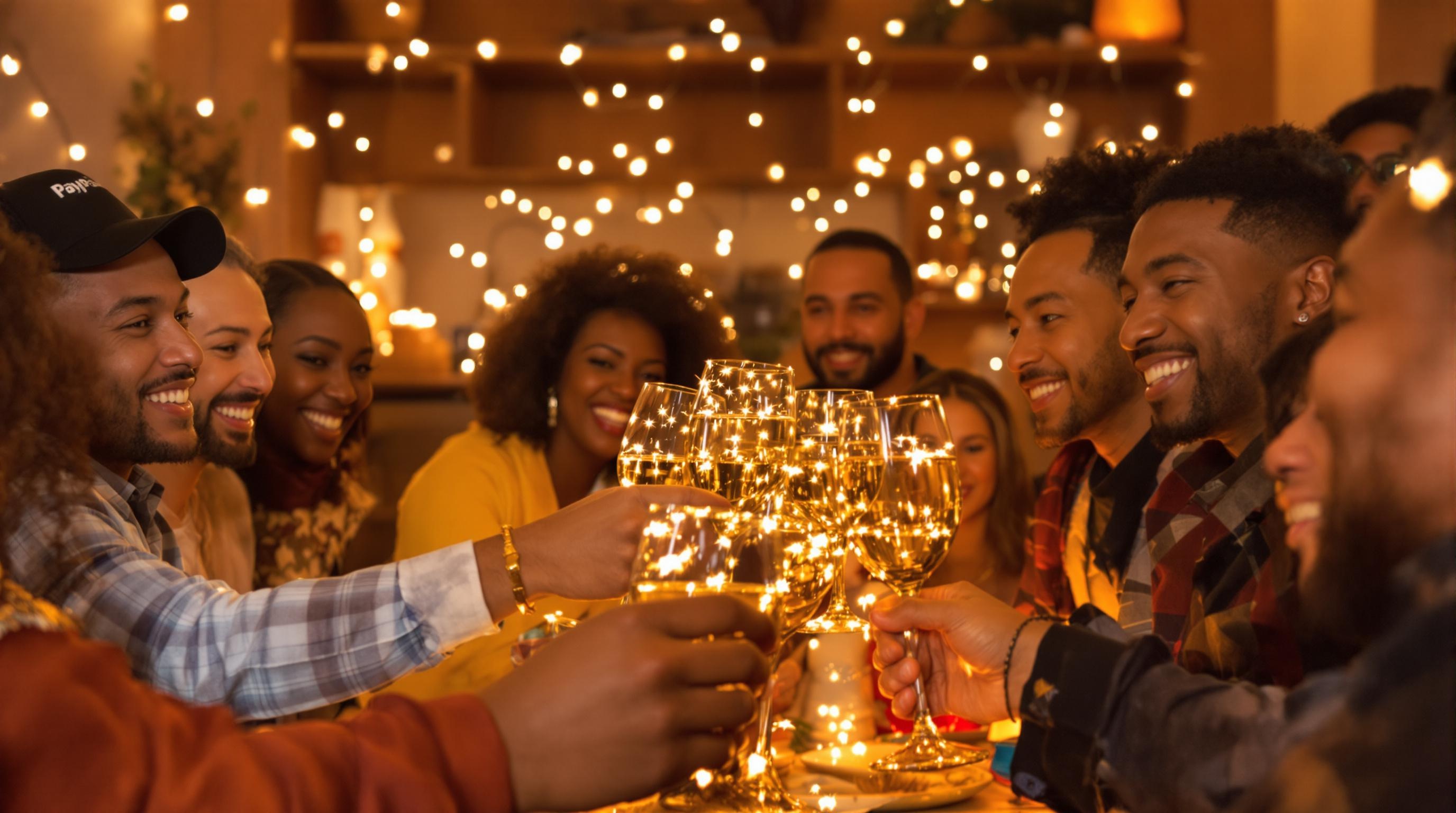 Photo équipe toast ambiance festive cagnotte PayPal