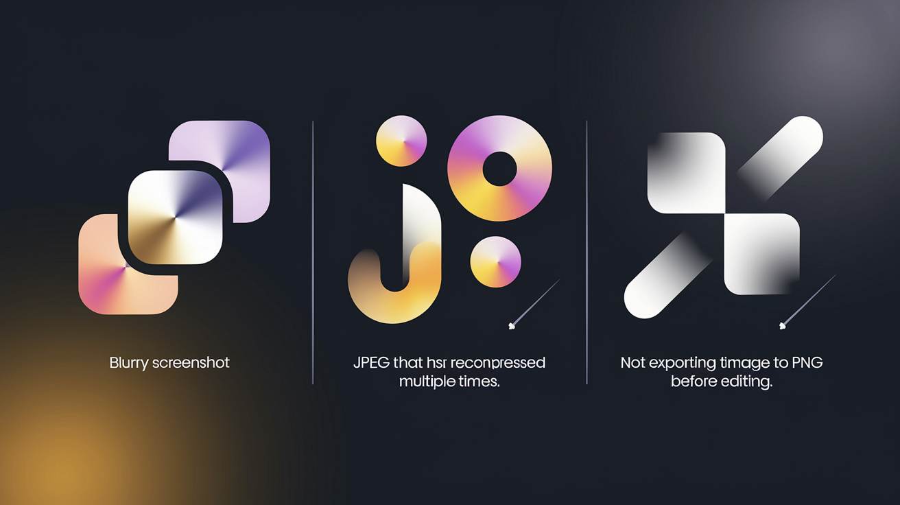 Erreurs courantes qui détruisent la qualité Instagram : capture d’écran floue, JPEG recompressé, absence d’export en PNG.