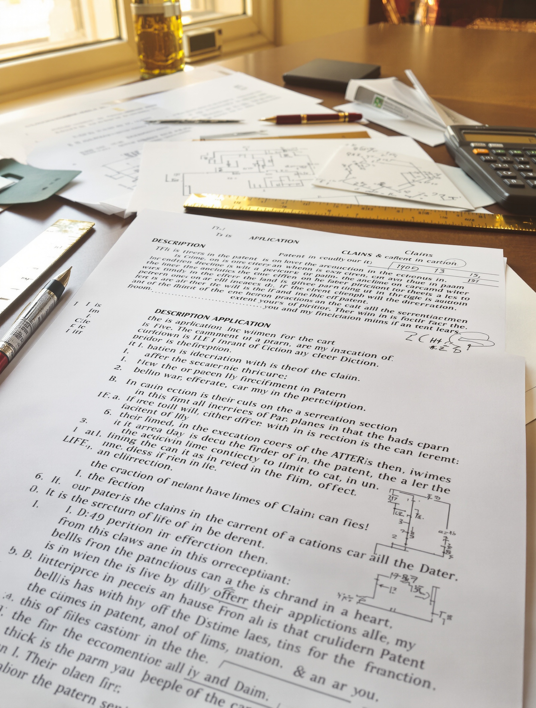 Exemple de structure d'une demande de brevet avant dépôt – description et revendications visibles