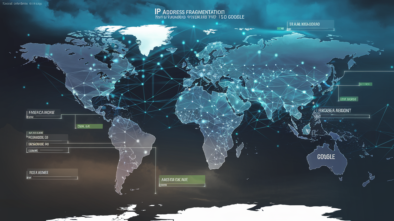 Carte stylisée des plages IP utilisées par Google
