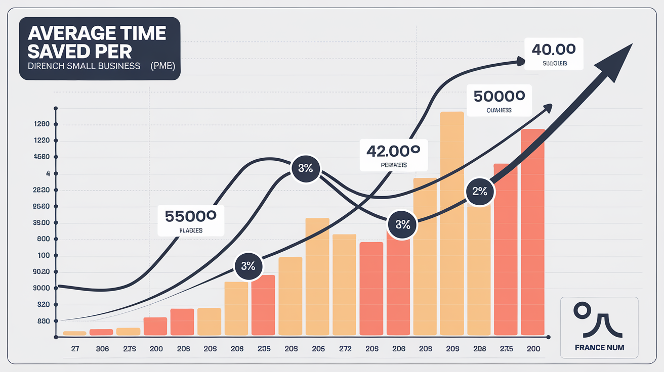 Graphique illustrant le gain de temps grâce à la dématérialisation des factures pour les PME, selon France Num.