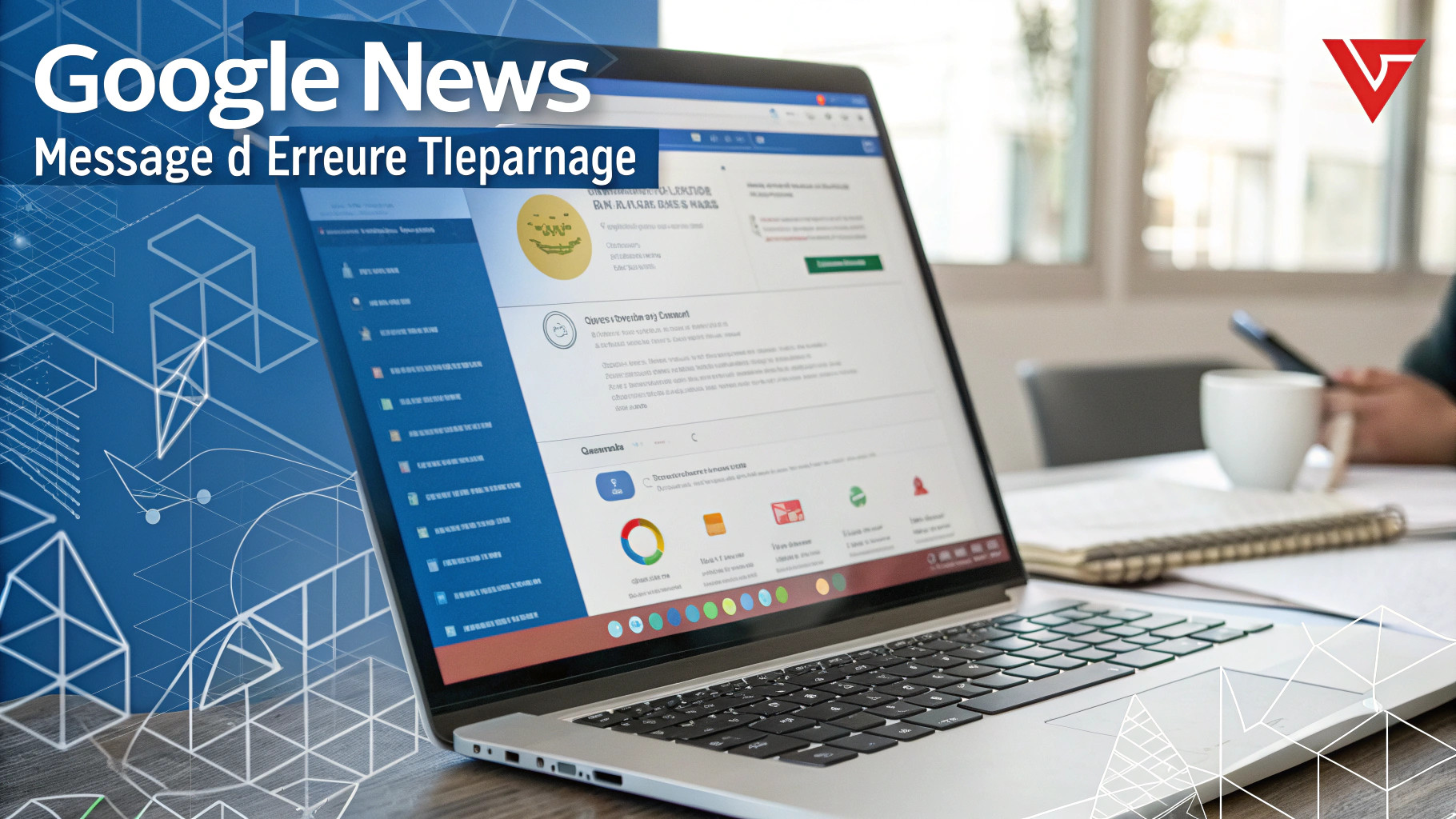 Google News affichant un message d'erreur, avec un onglet navigateur ouvert sur Google Issue Tracker et une notification VPN active