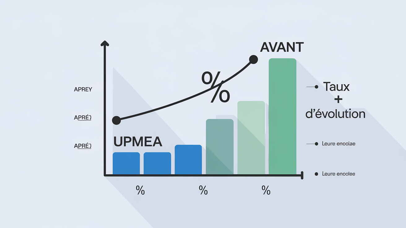 Graphique illustrant le calcul du taux d'évolution pour une PME
