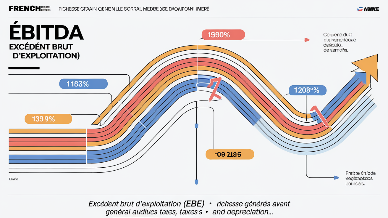 Graphique illustrant l'EBE comme richesse générée avant charges et impôts