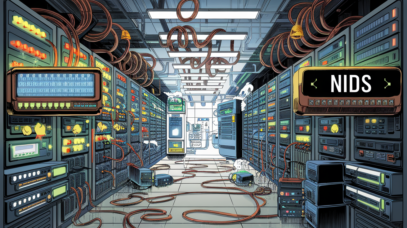 Architecture SIEM avec HIDS et NIDS, chaos salle serveur