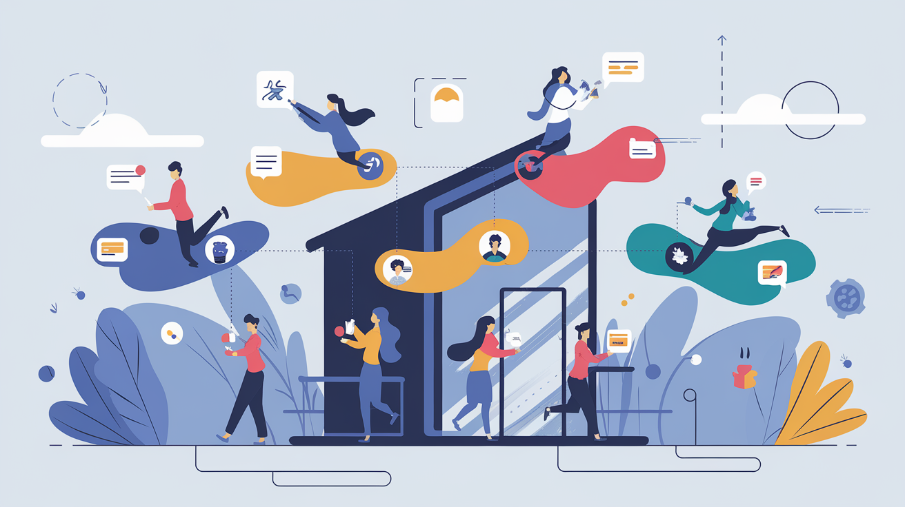 Illustration stylisée alignement employés efficacité WFM