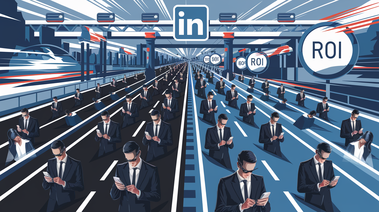 Autoroute LinkedIn, décideurs en costume, ROI