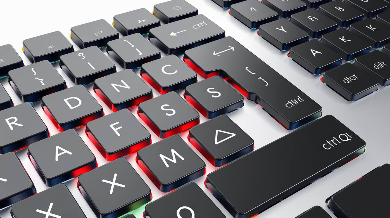 Clavier avec des raccourcis Zimbra surlignés