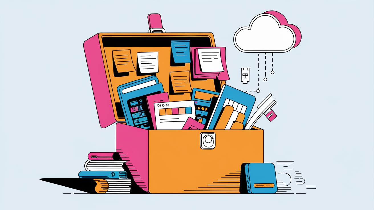 Illustration d'une boîte à outils digitale pour le Knowledge Management en PME
