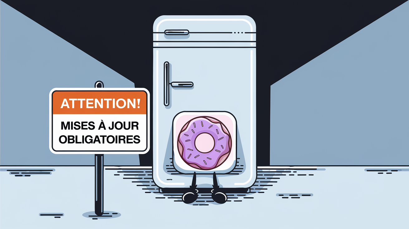 Illustration humoristique sur la maintenance des applications mobiles