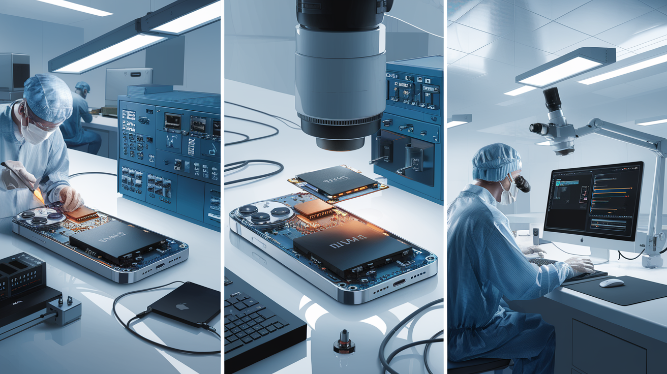 Procédure de récupération NAND iPhone en laboratoire forensic