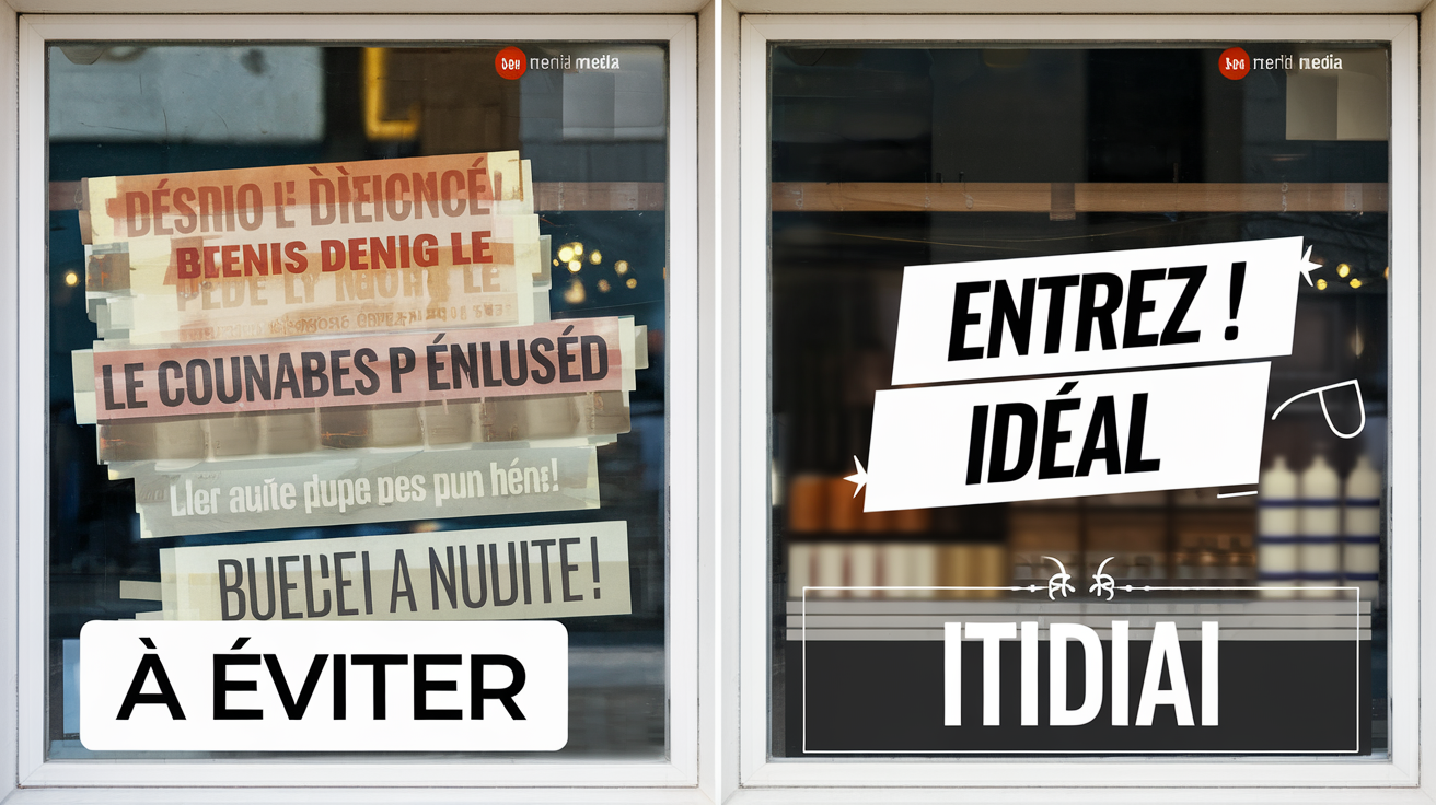 Comparatif sticker à éviter / sticker idéal pour vitrine