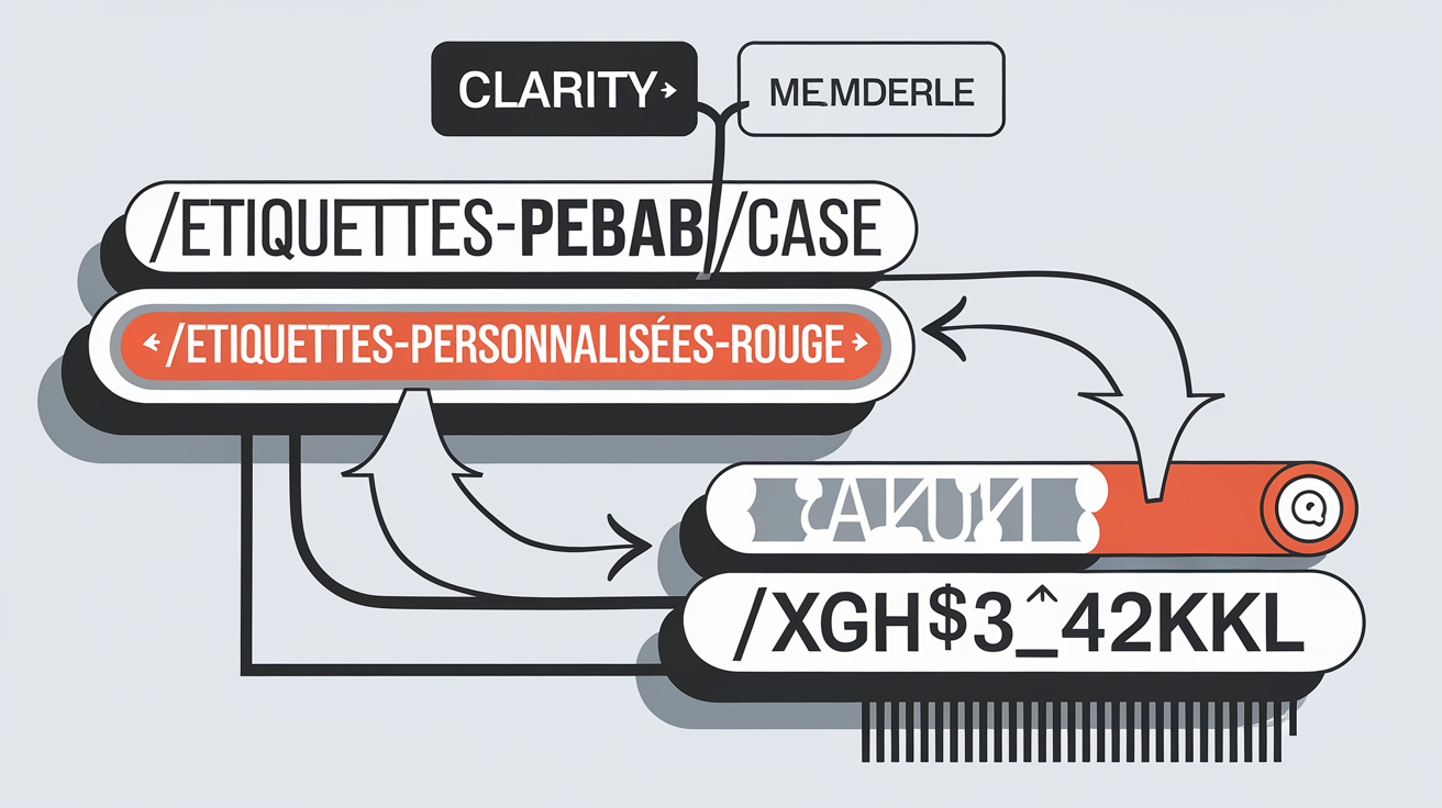 Comparatif entre une URL lisible et une URL illisible.