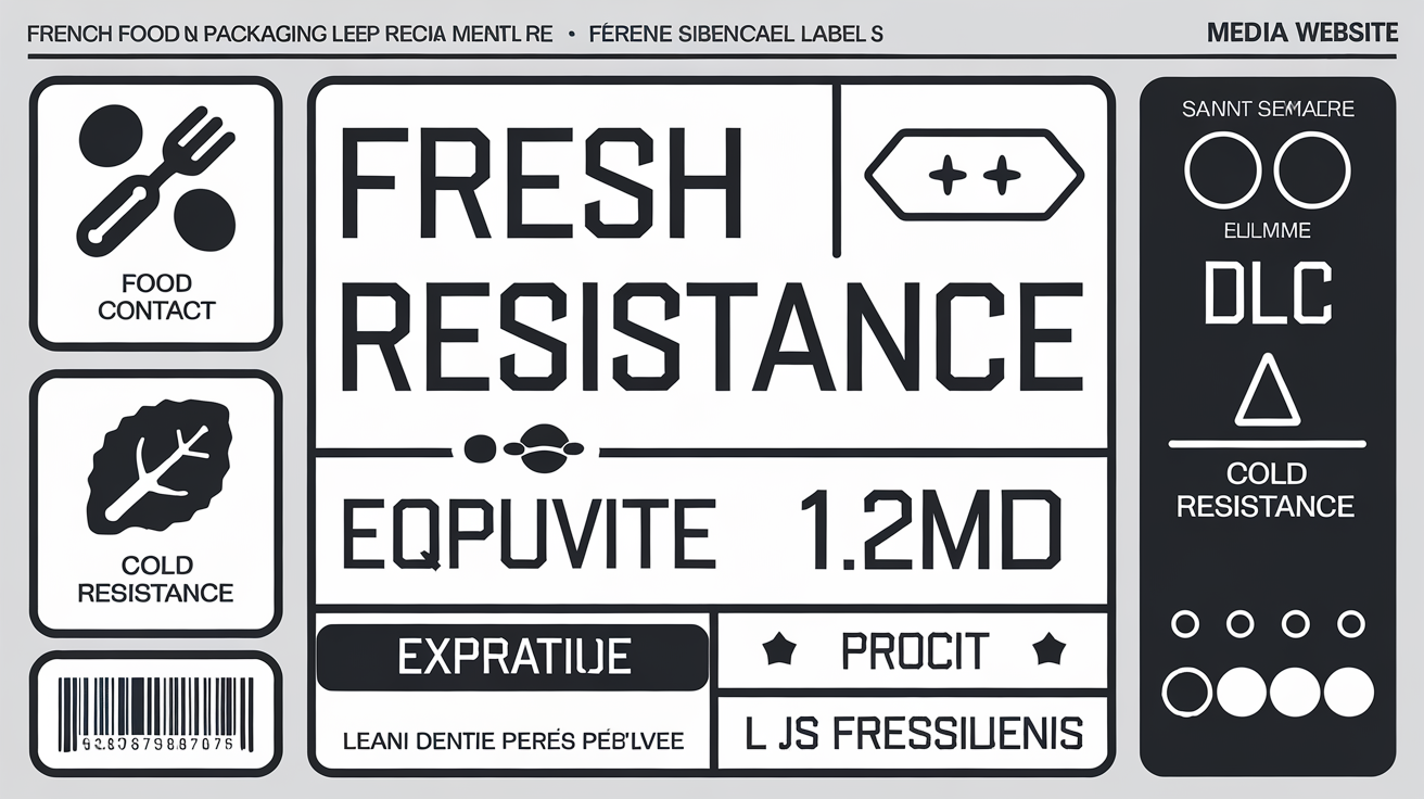 Infographie lisibilité contact alimentaire froid résistance