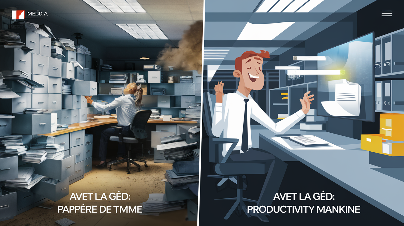 Illustration d'un employé détendu grâce à la productivité accrue offerte par la GED