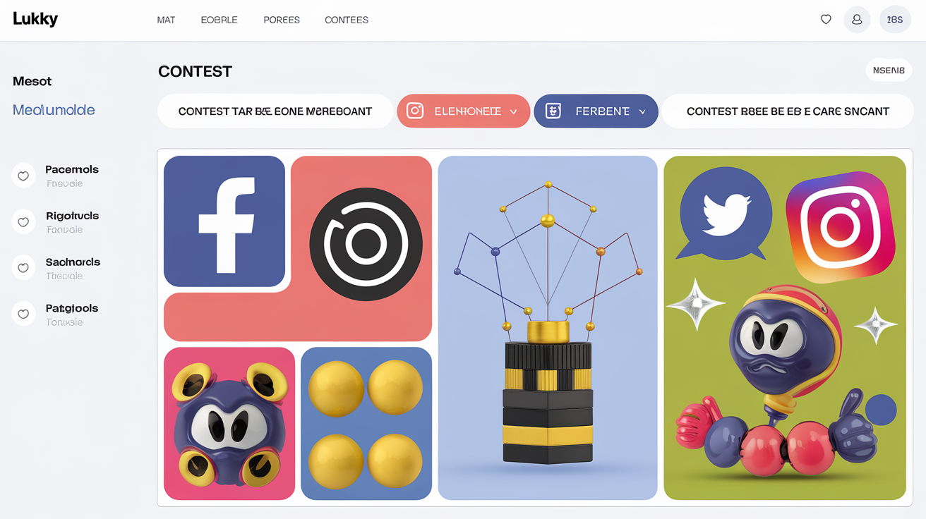 Interface de Lukky pour gérer des concours simultanés sur Facebook et Instagram
