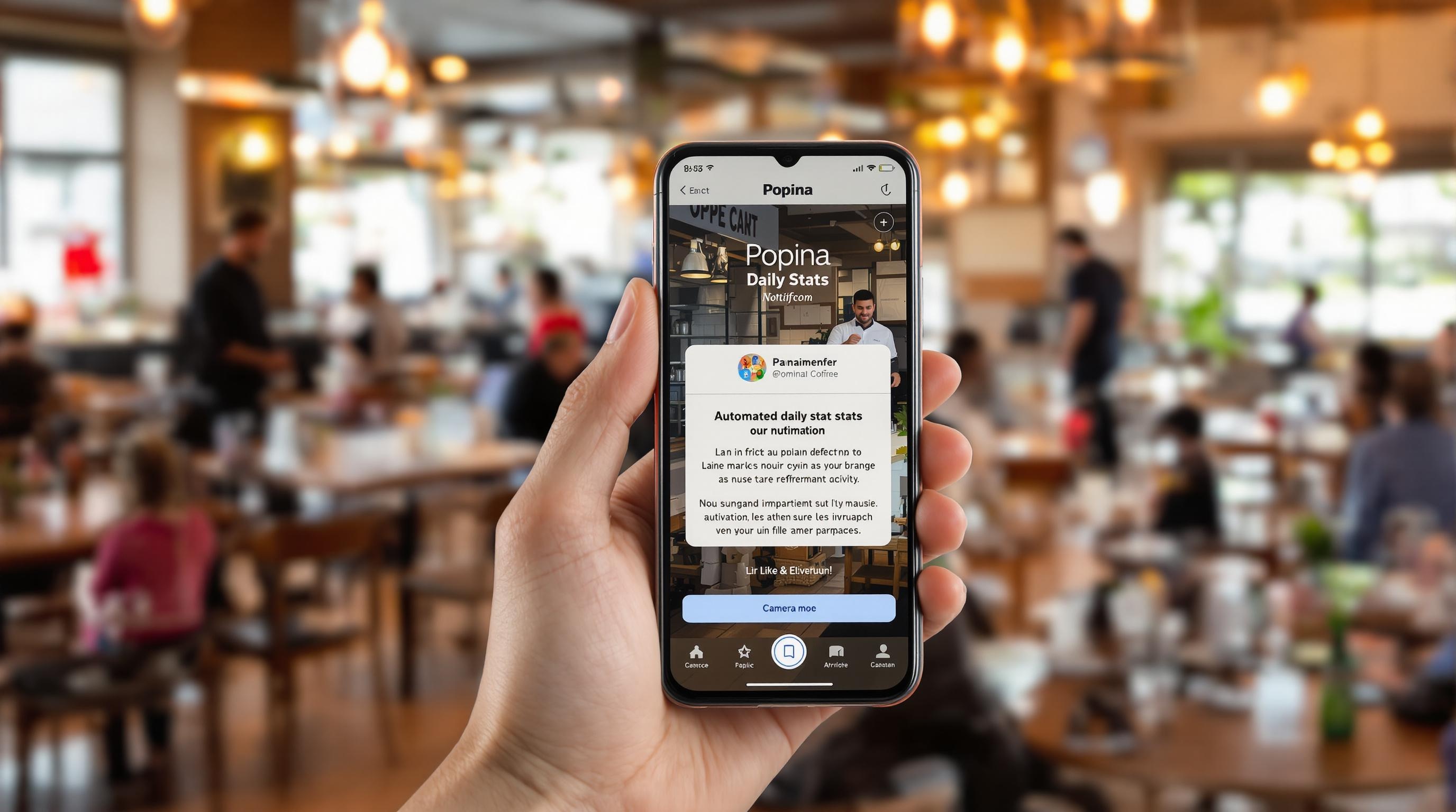 Notification Push stats automatiques équipe resto workflow Popina
