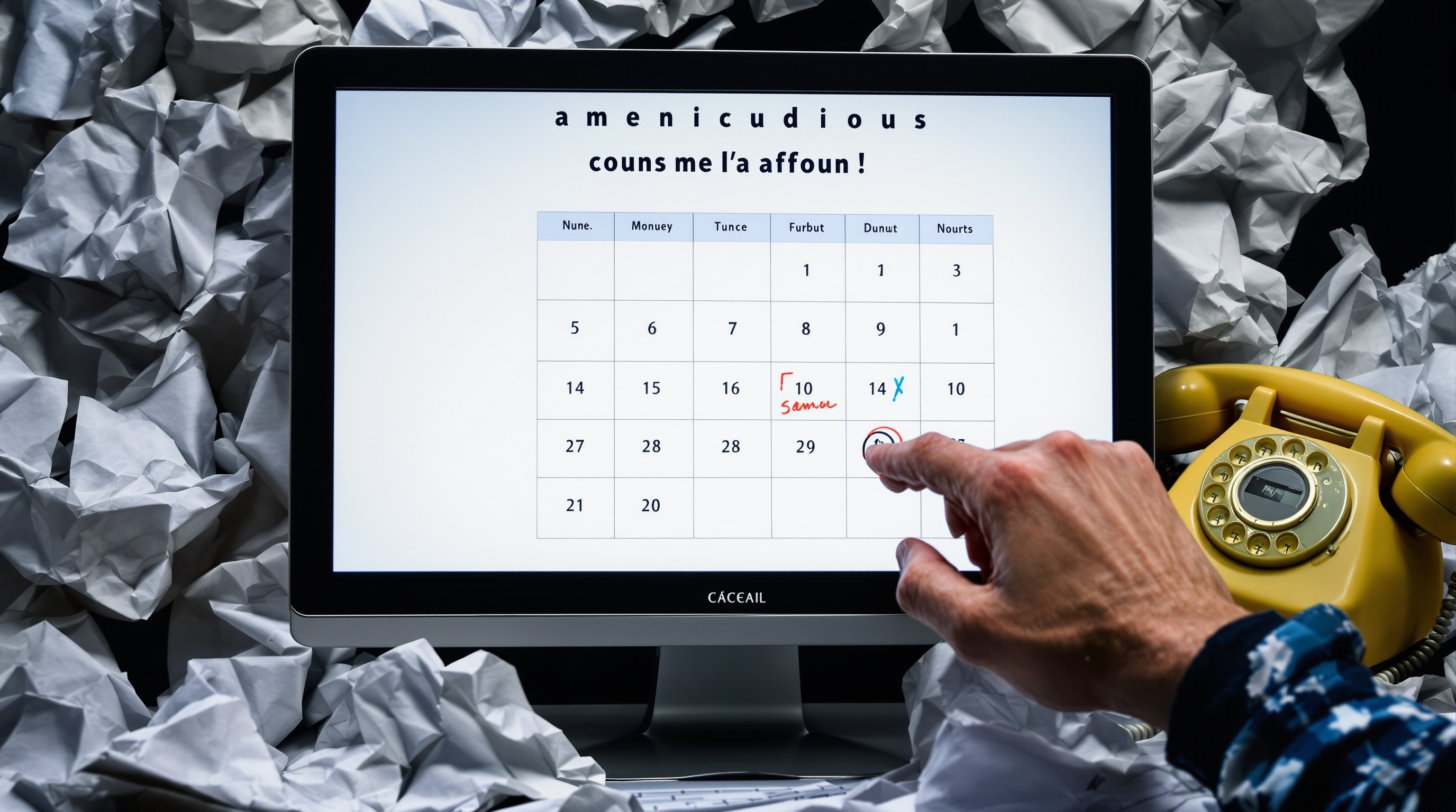 ordinateur calendrier numérique ironique
