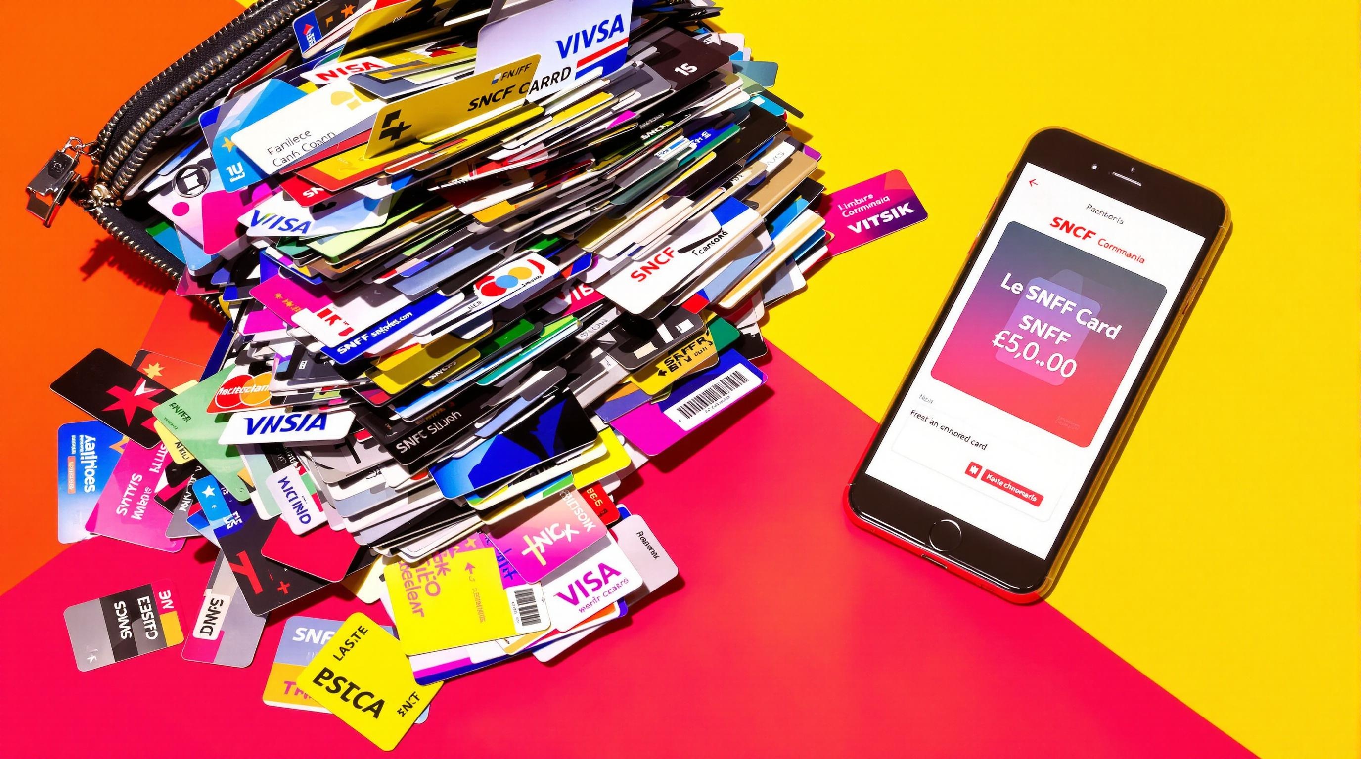 Portefeuille comparé à un smartphone avec carte SNCF numérique